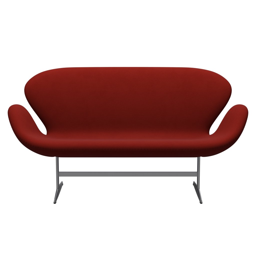 Fritz Hansen Swan Sofa 2 osobę, srebrny szary/komfort rdzy czerwonymi (00028)