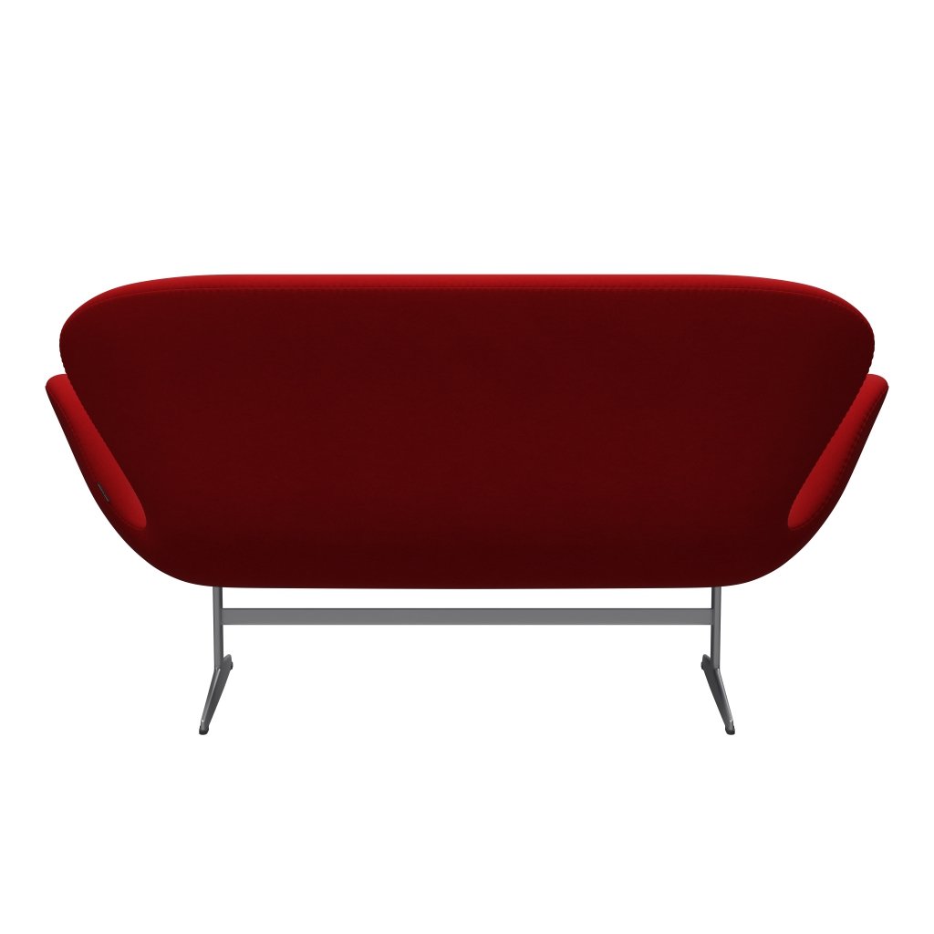 Fritz Hansen Swan Sofa 2 osobę, srebrny szary/komfort czerwony (01414)