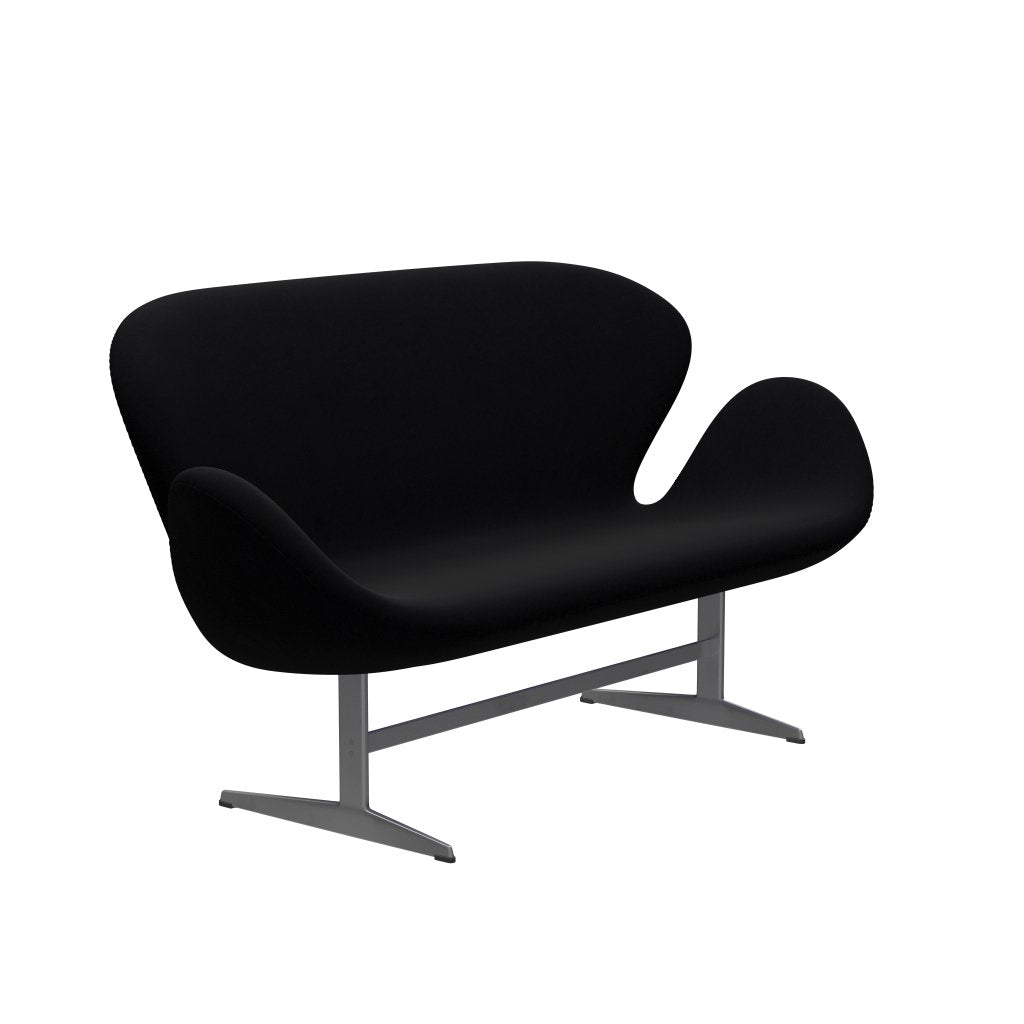 Fritz Hansen Swan Sofa 2 osobę, srebrny szary/komfort czarny (00050)