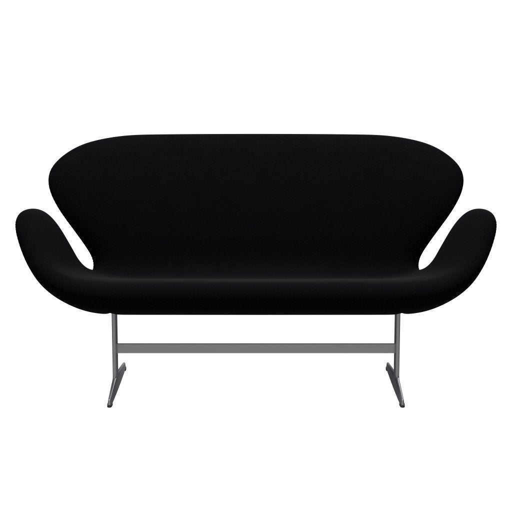 Fritz Hansen Swan Sofa 2 osobę, srebrny szary/komfort czarny (00050)