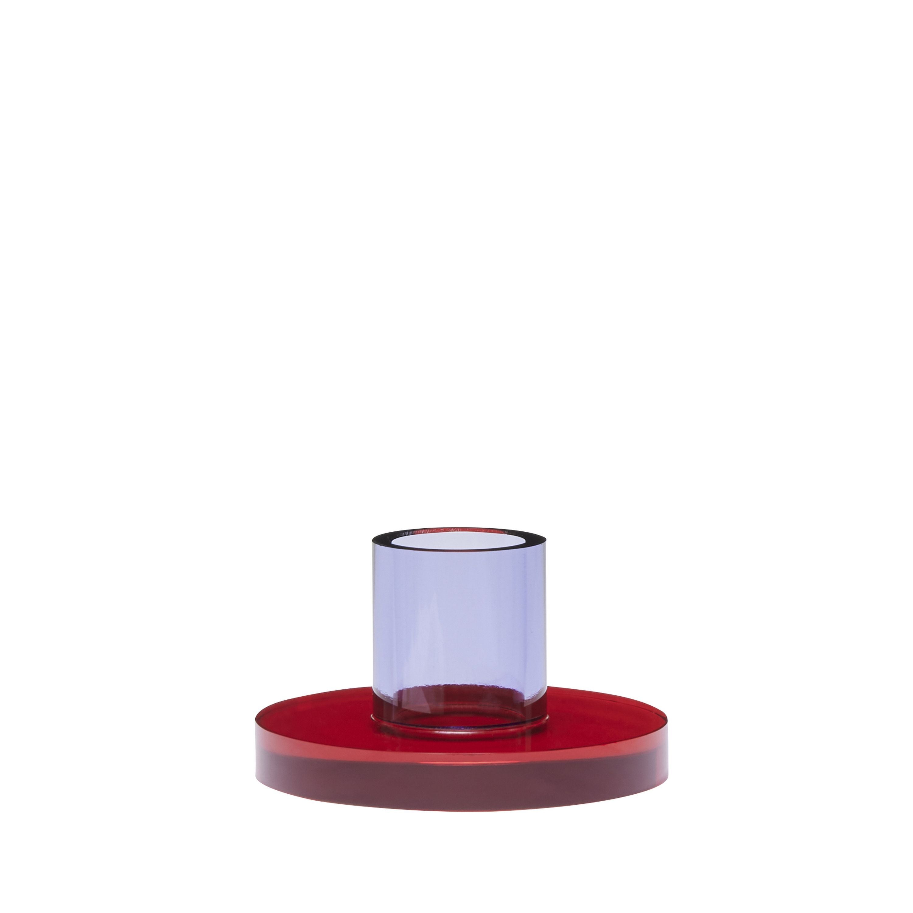 Hübsch Astra Candle Holder Small, Red/Violet