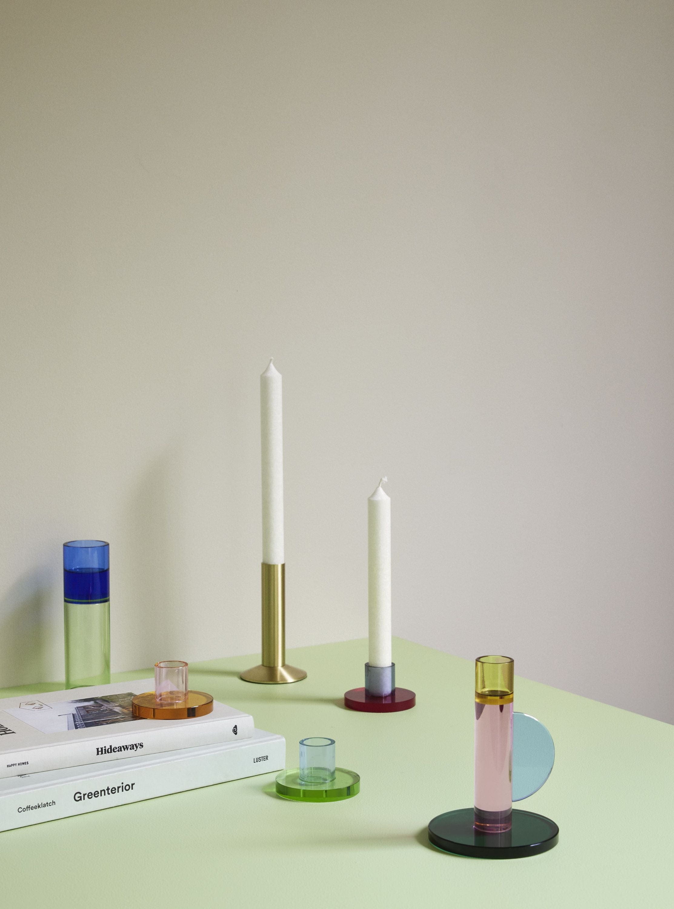 Hübsch Sleek Candle Holder, Brass Color