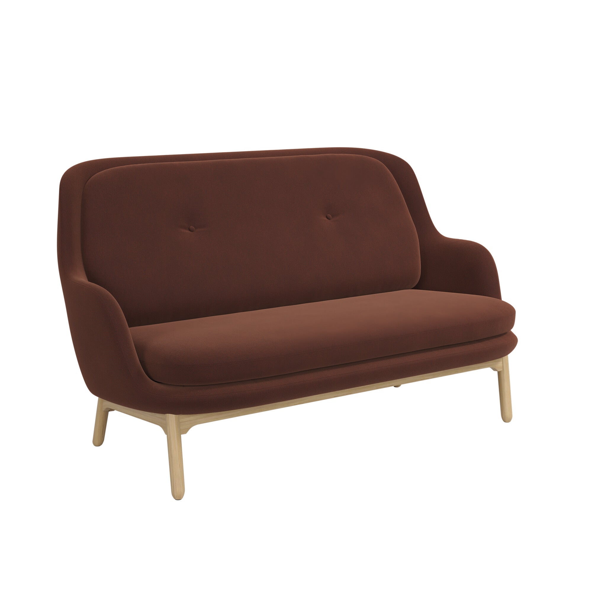 2-osobowa sofa Fritz Hansen Fri JH150MU, ciemna pomarańczowa/ciemna pomarańczowa