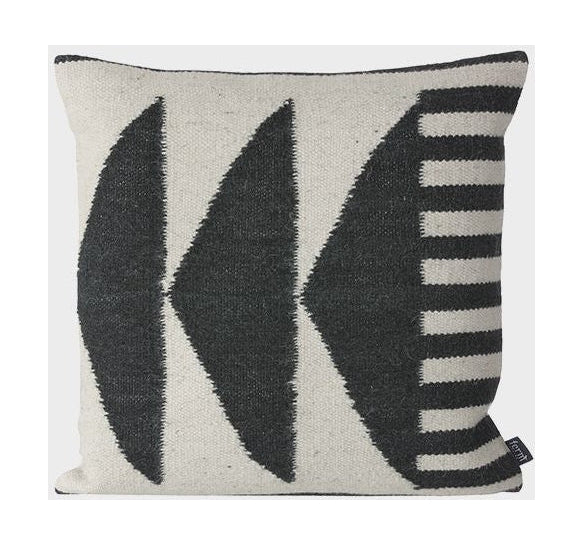 Ferm Living Kelim Cushion Cover, Black Triangles