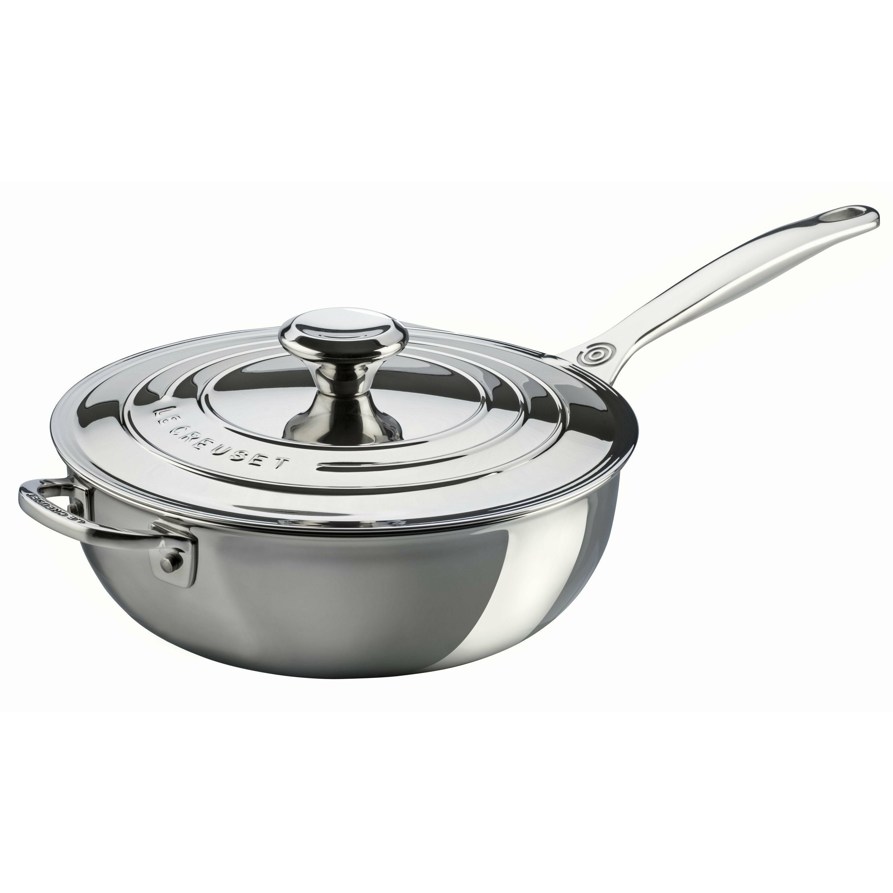 Le Creuset Signature Stainless Steel Non Stick Chef's Pan 3.3 L With Lid & Helper Handle