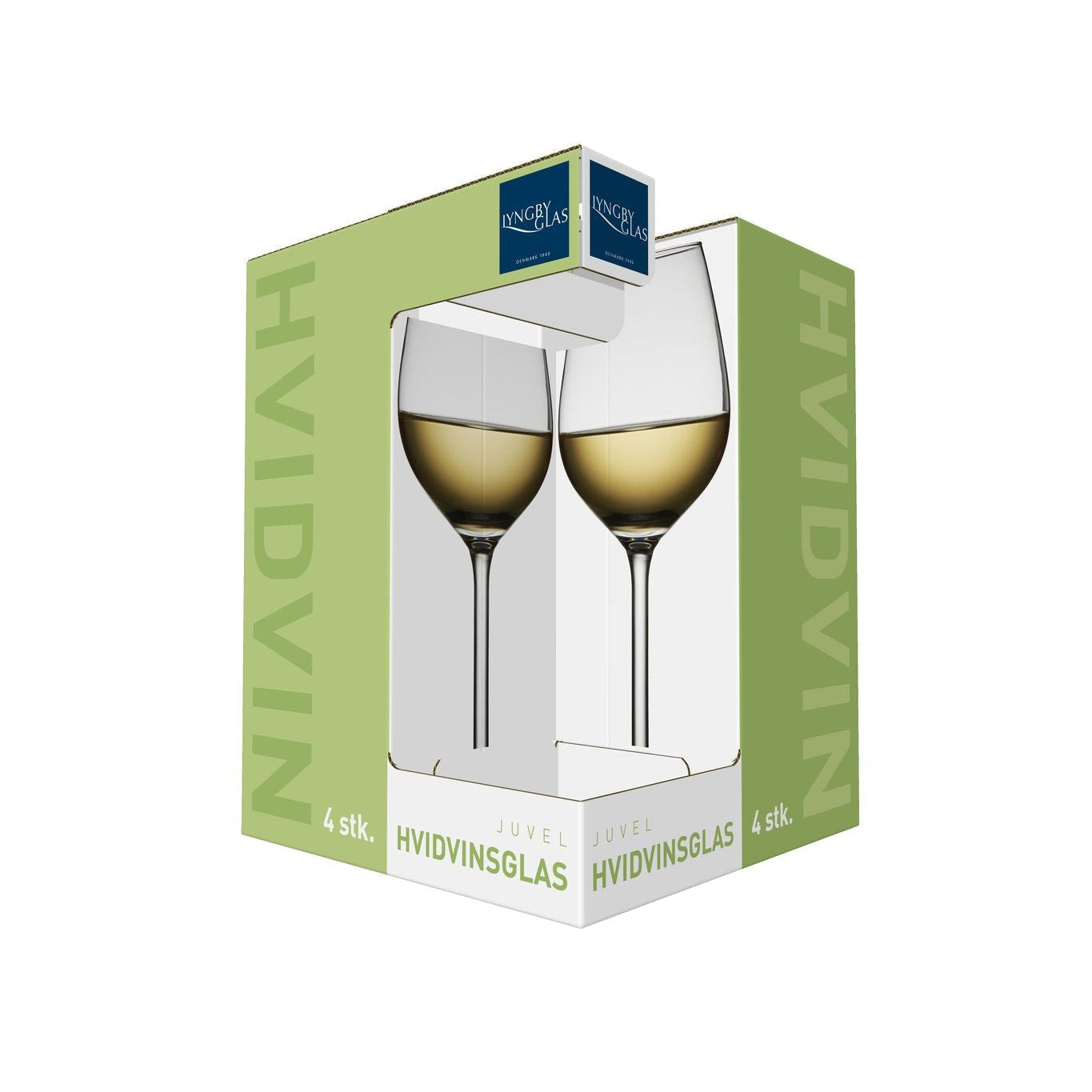 Lyngby Glas Juvel White Wine Klas 38 CL, 4 szt.