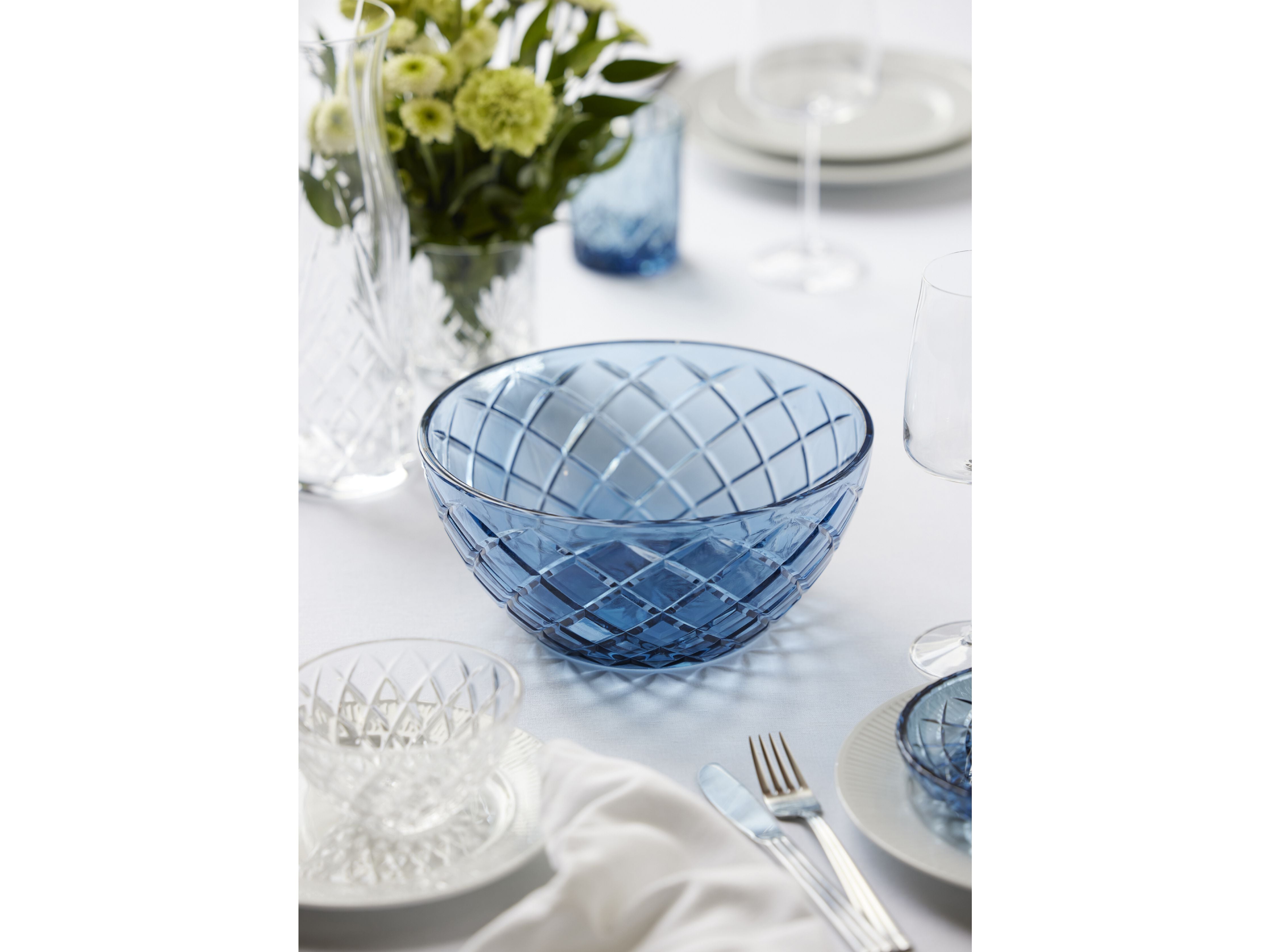 Lyngby Glas Sorrento Salad Bowl, niebieski