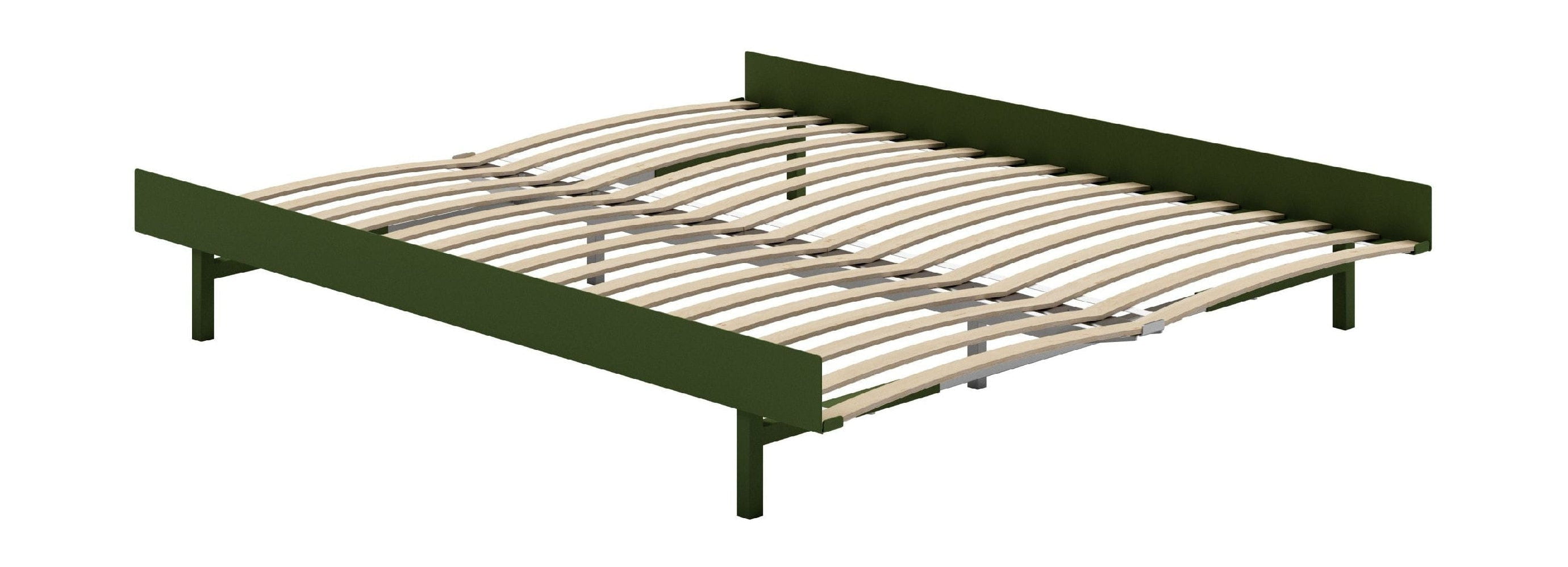 Łóżko Moebe z listewkami 160 cm, sosna zielona