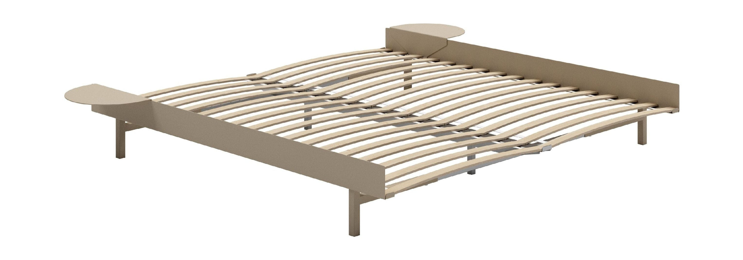 Łóżko Moebe z listew i 2 stołami nocnymi 180 cm, piasek