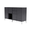 Montana Couple Sideboard With Legs, Carbon Black/Matt Chrome