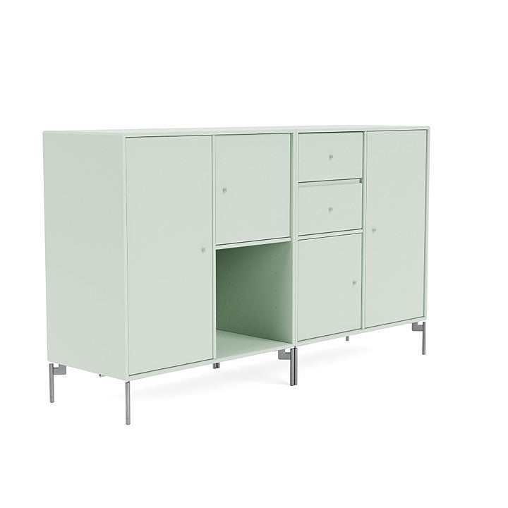 Montana Couple Sideboard With Legs, Mist/Matt Chrome