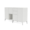 Montana Couple Sideboard With Legs, White/Matt Chrome