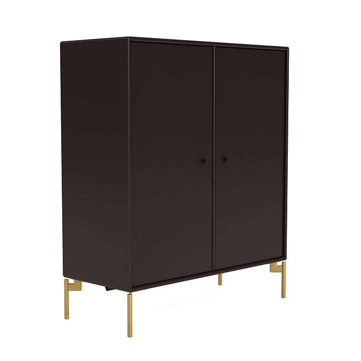 Montana Cover Cabinet With Legs, Balsamic/Brass