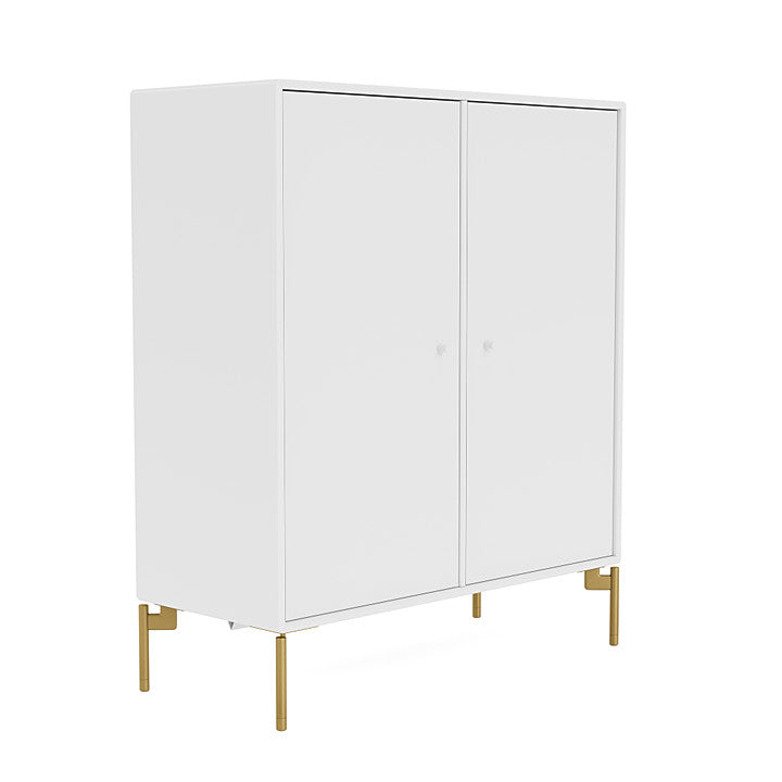 Montana Cover Cabinet With Legs, Snow White/Brass
