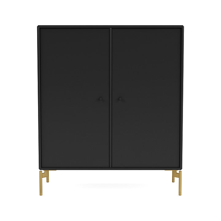 Montana Cover Cabinet With Legs, Black/Brass