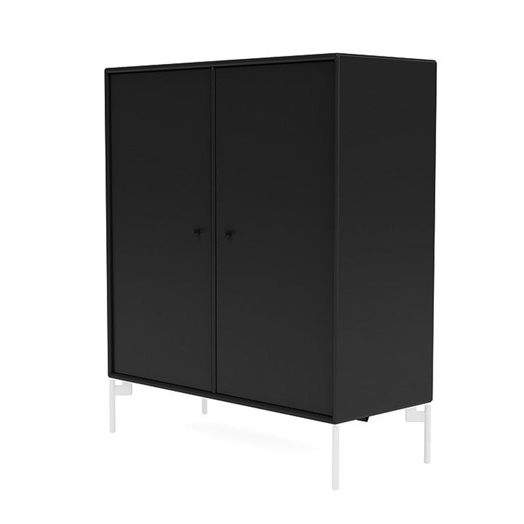 Montana Cover Cabinet With Legs, Black/Snow White