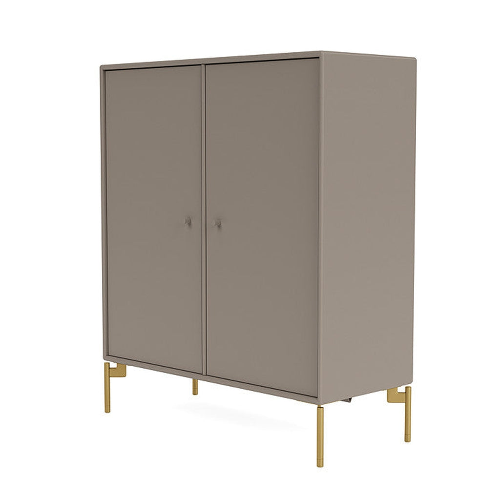Montana Cover Cabinet With Legs, Truffle/Brass