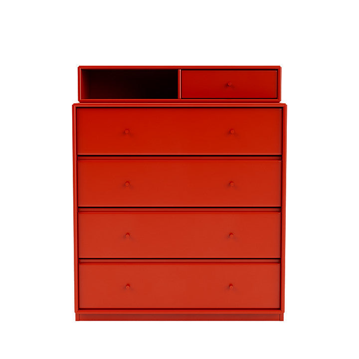 Montana Keep Chest Of Drawers With 3 Cm Plinth, Rosehip Red