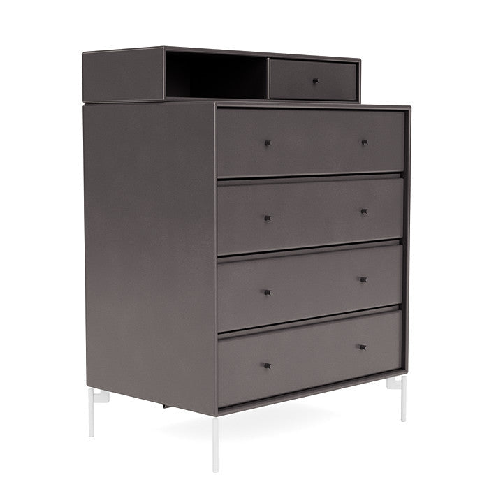 Montana Keep Chest Of Drawers With Legs, Coffee/Snow White