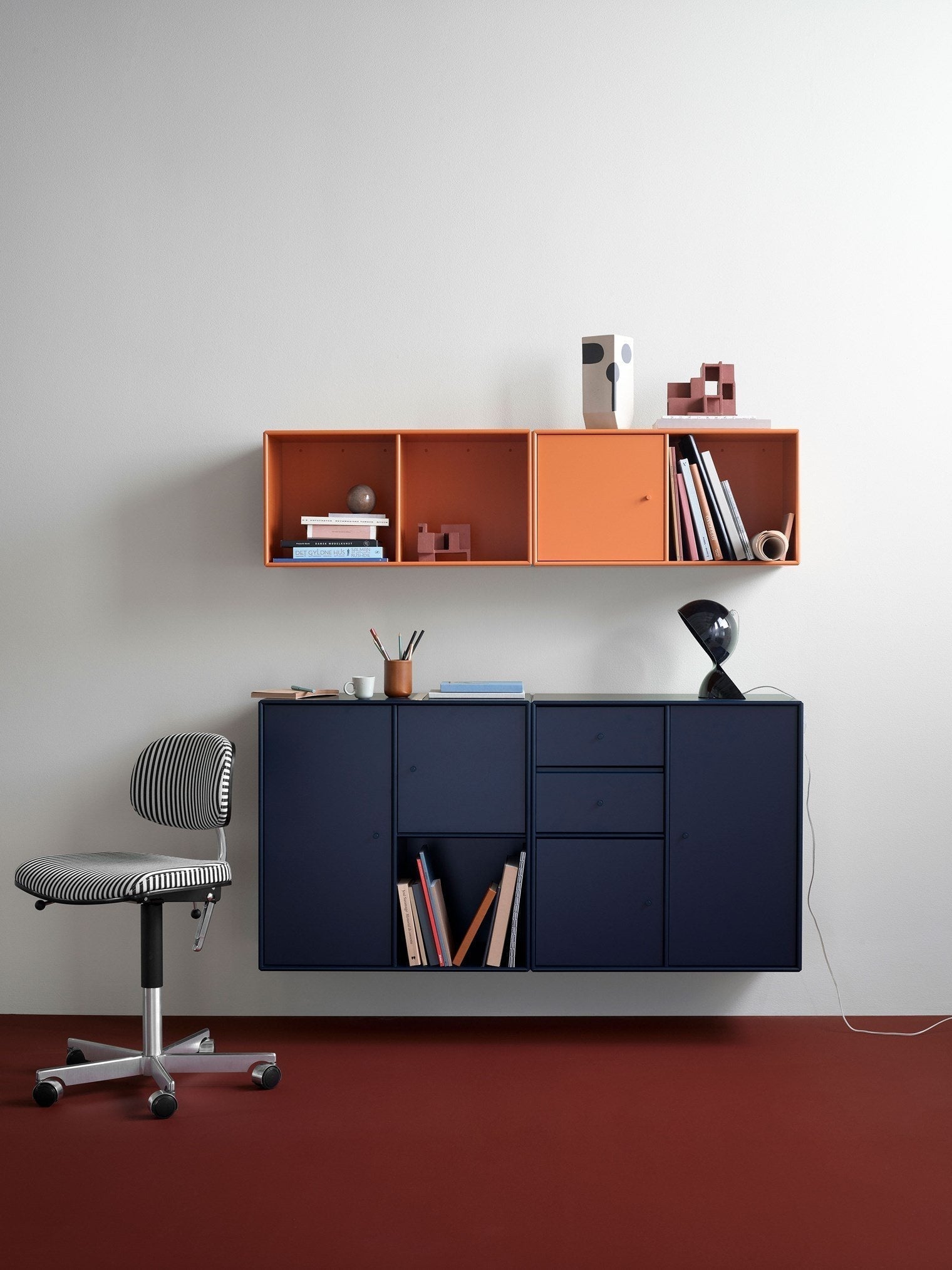 Montana Line Sideboard With 3 Cm Plinth, Rhubarb Red