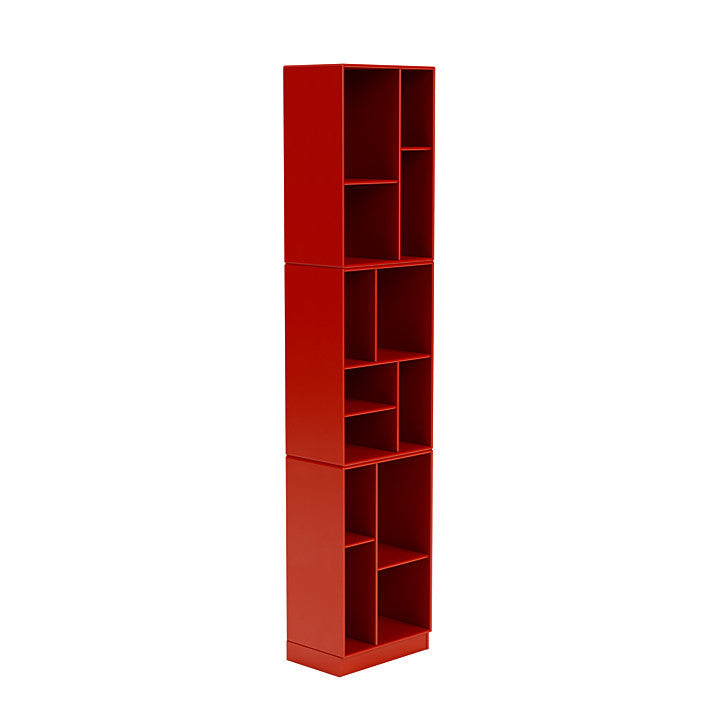 Montana Loom High Bookcase With 7 Cm Plinth, Rosehip Red