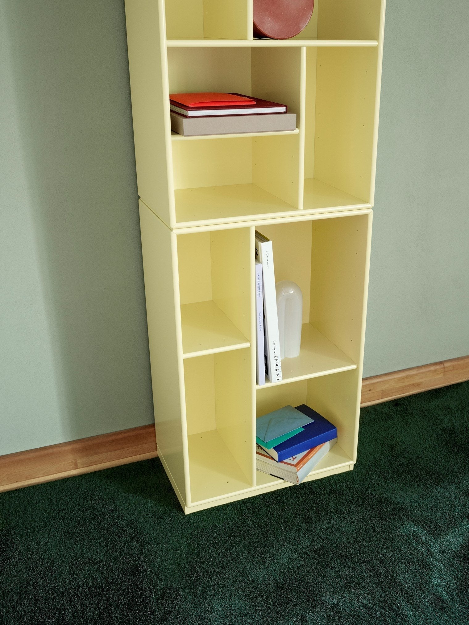 Montana Loom High Bookcase With 7 Cm Plinth, Rosehip Red