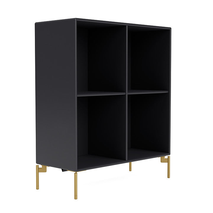Montana Show Bookcase With Legs, Anthracite/Brass
