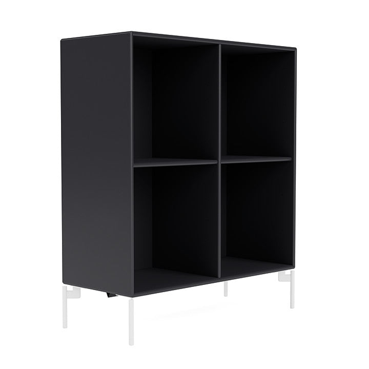 Montana Show Bookcase With Legs, Anthracite/Snow White