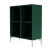 Montana Show Bookcase With Legs, Pine/Matt Chrome