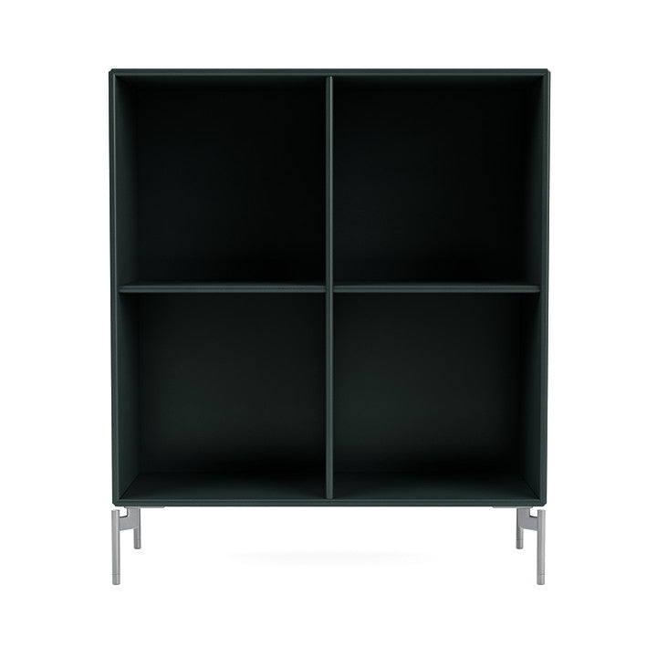 Montana Show Bookcase With Legs, Black Jade/Matt Chrome