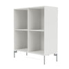 Montana Show Bookcase With Legs, White/Matt Chrome