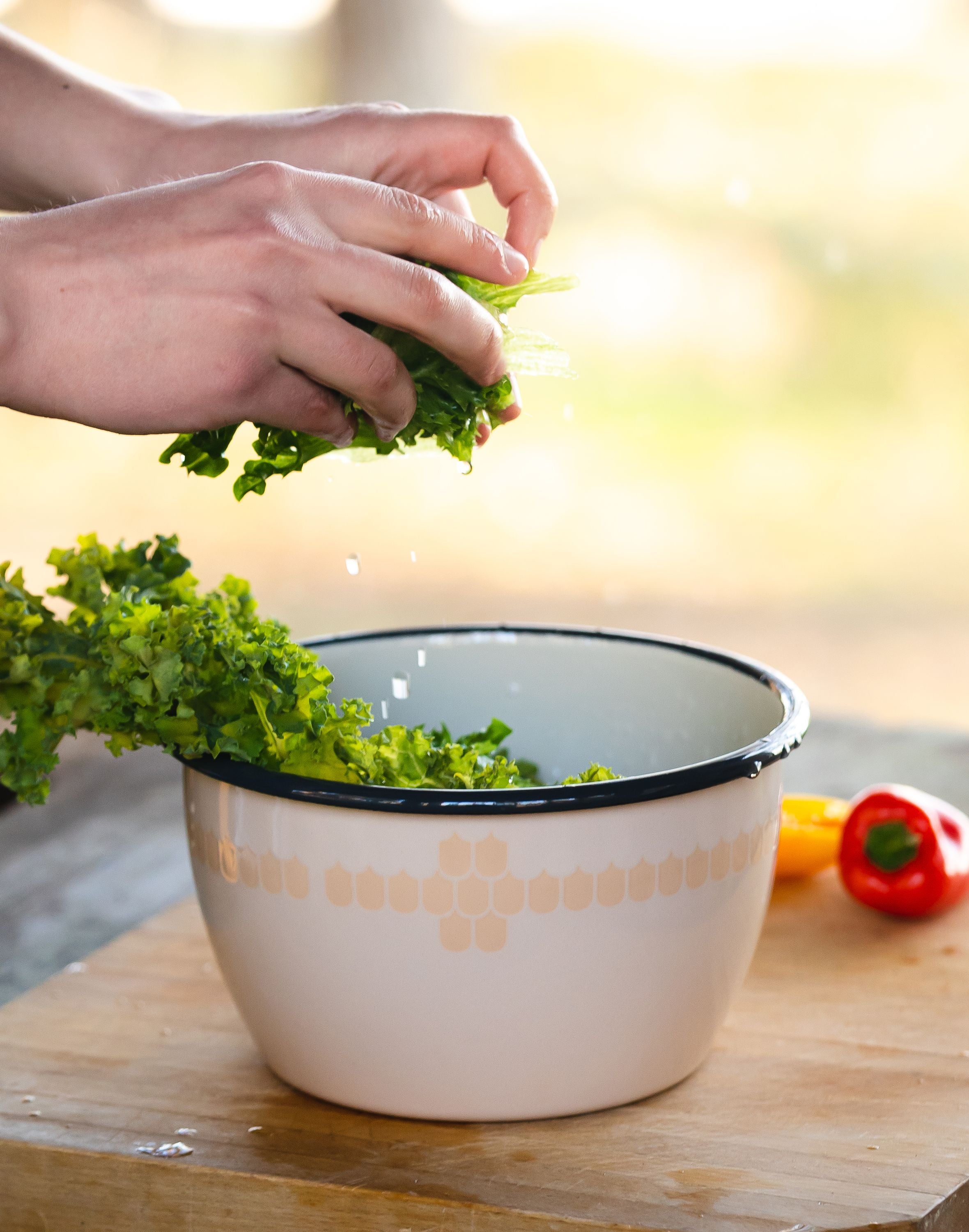 Muurla Vappu Kitchen Enamel Bowl, beż