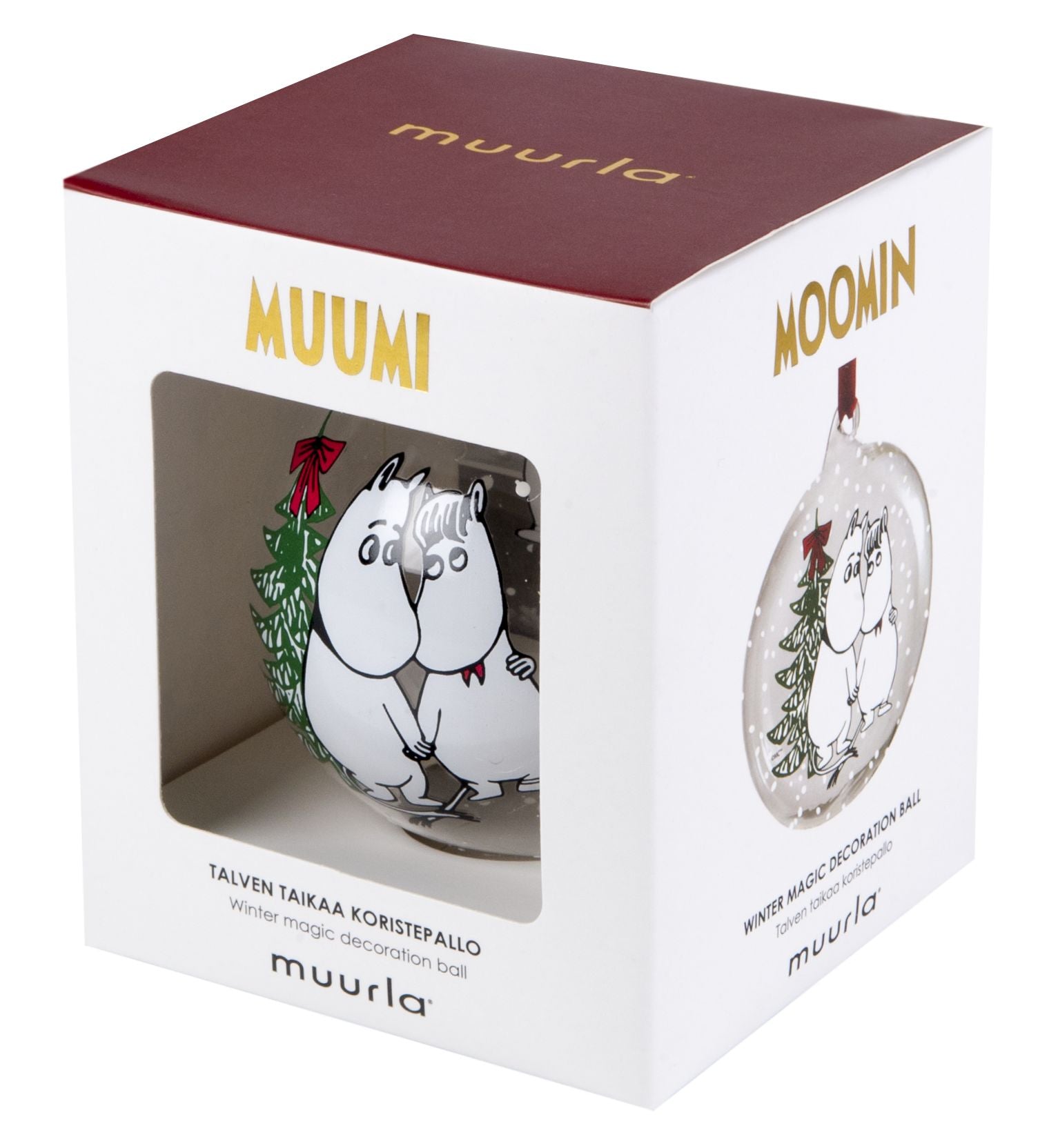 Muurla Moomin Originals Glass Decoration Ball, zestaw podarunkowy 4 szt.