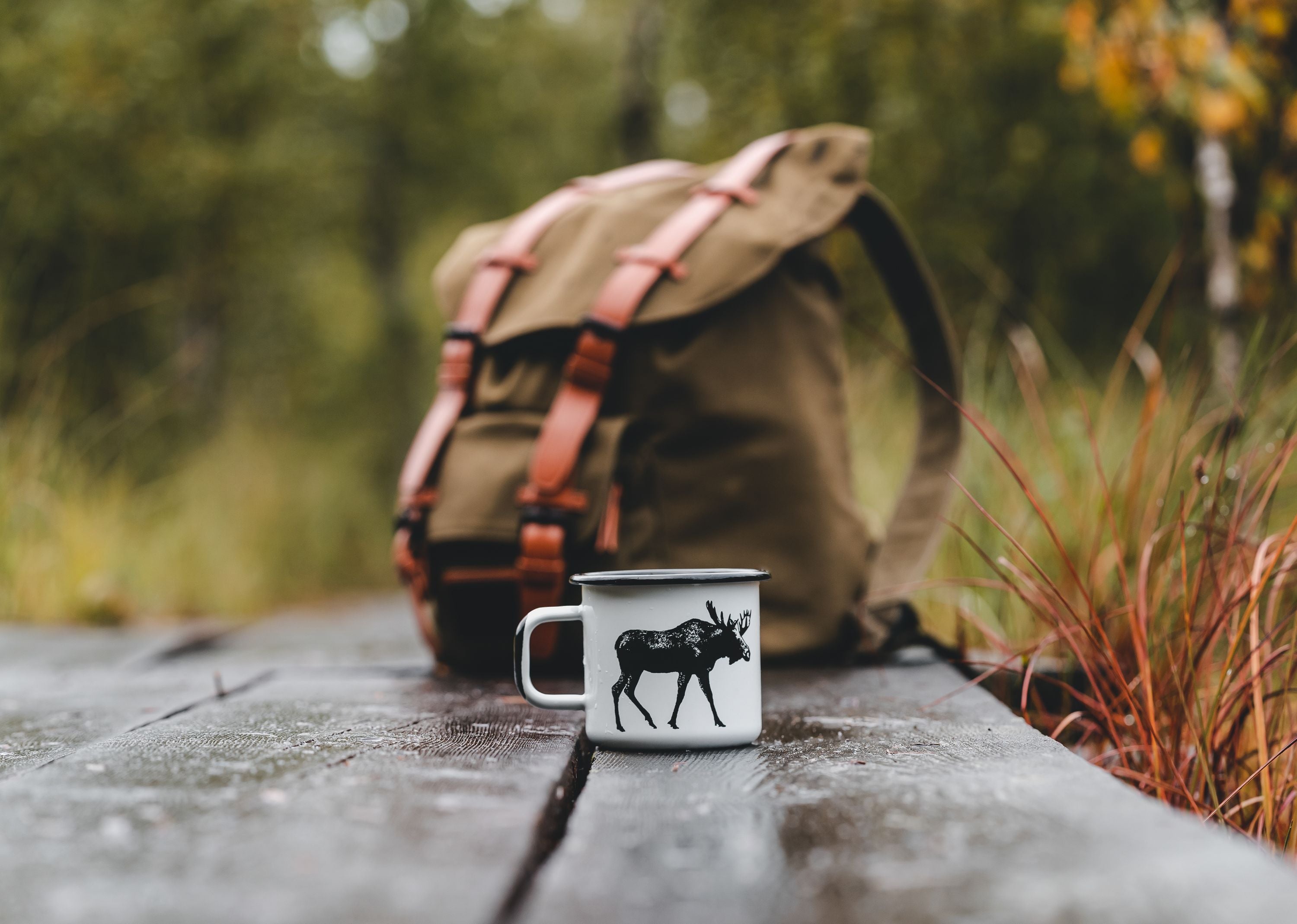 Muurla Nordic Enamel Mug, The Moose