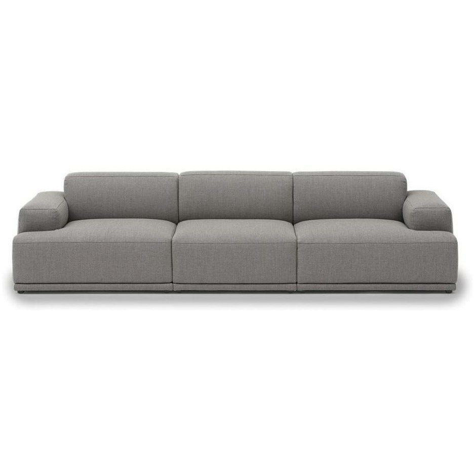 Muuto Connect Soft Modular 3 Seater Sofa Configuration 1, Grey (Re Wool 128)
