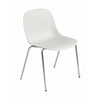 Muuto Fiber Side Chair Made Of Recycled Plastic A Base, Natural White/Chrome