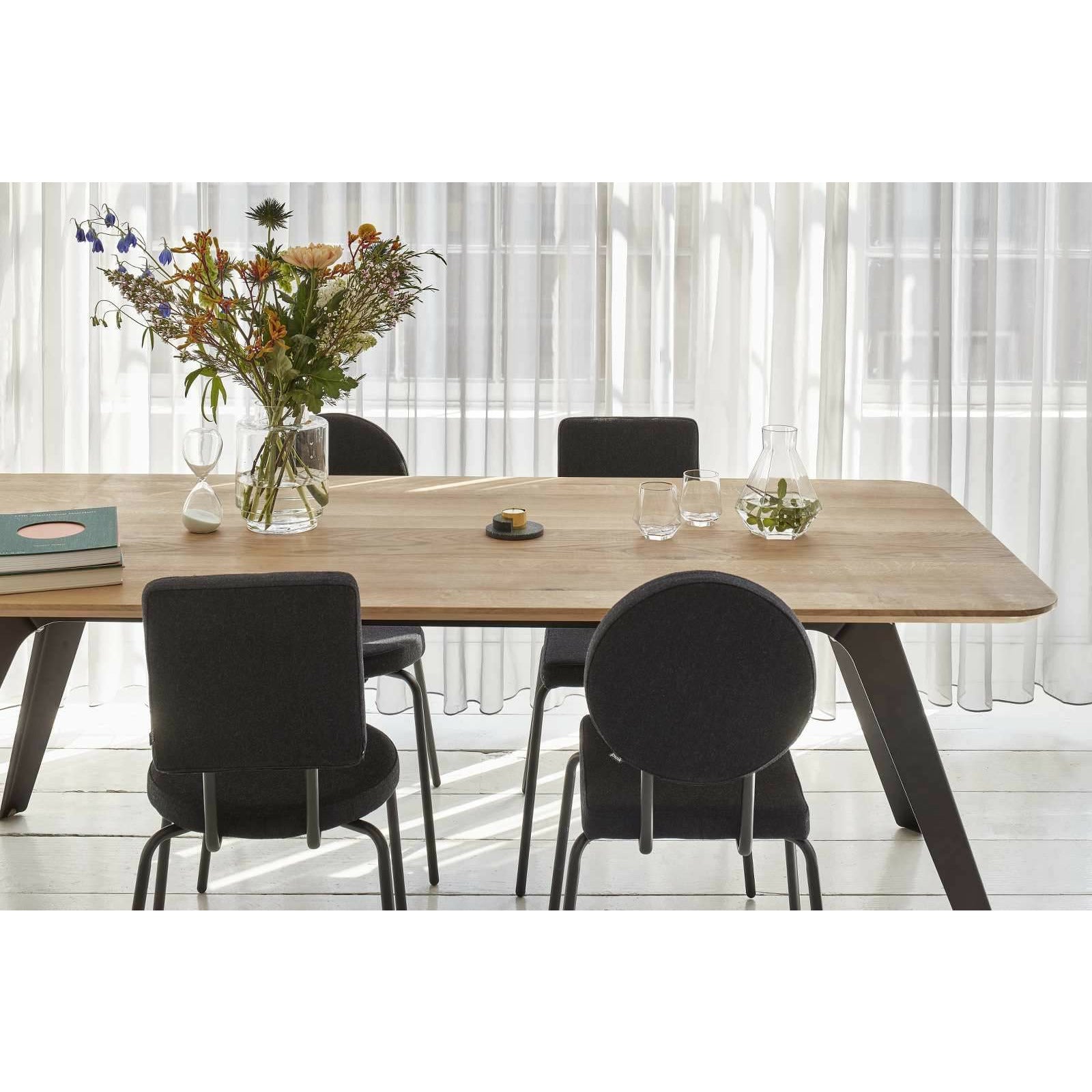 Puik Fold Table jadalny 200x95cm, czarny / naturel