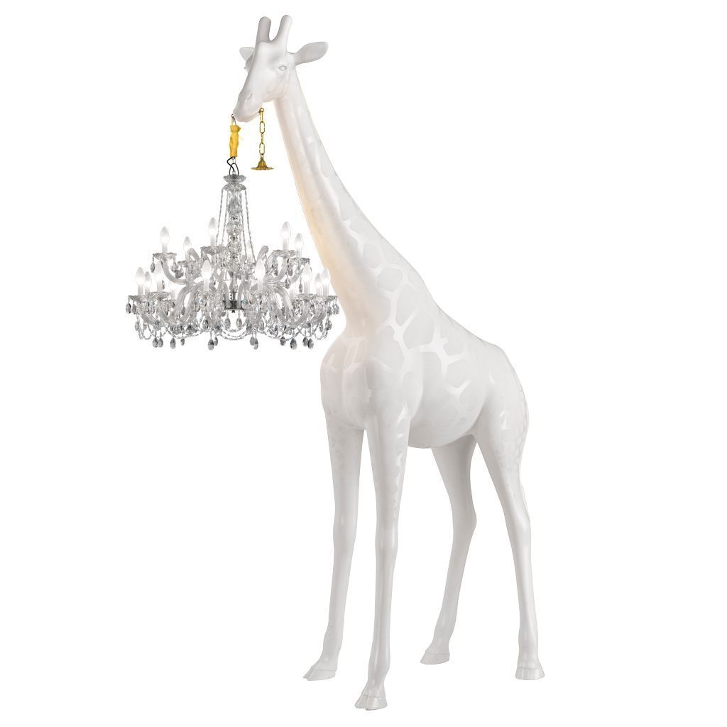 Qeeboo żyrafa zakochana lampa podłogowa na zewnątrz H 4M, biała