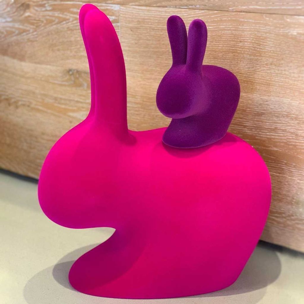 Qeeboo Bunny Chair Velvet Finish, Orange