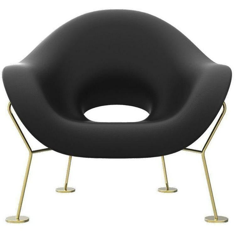 Qeeboo Pupa Armchair Brass Frame Indoor, Black