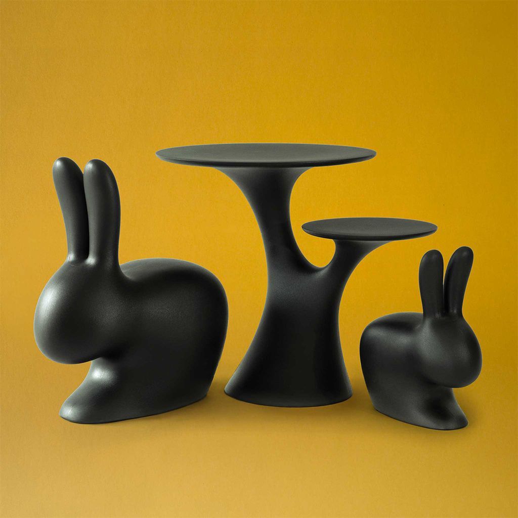 Qeeboo Rabbit Tree Table By Stefano Giovannoni, Black