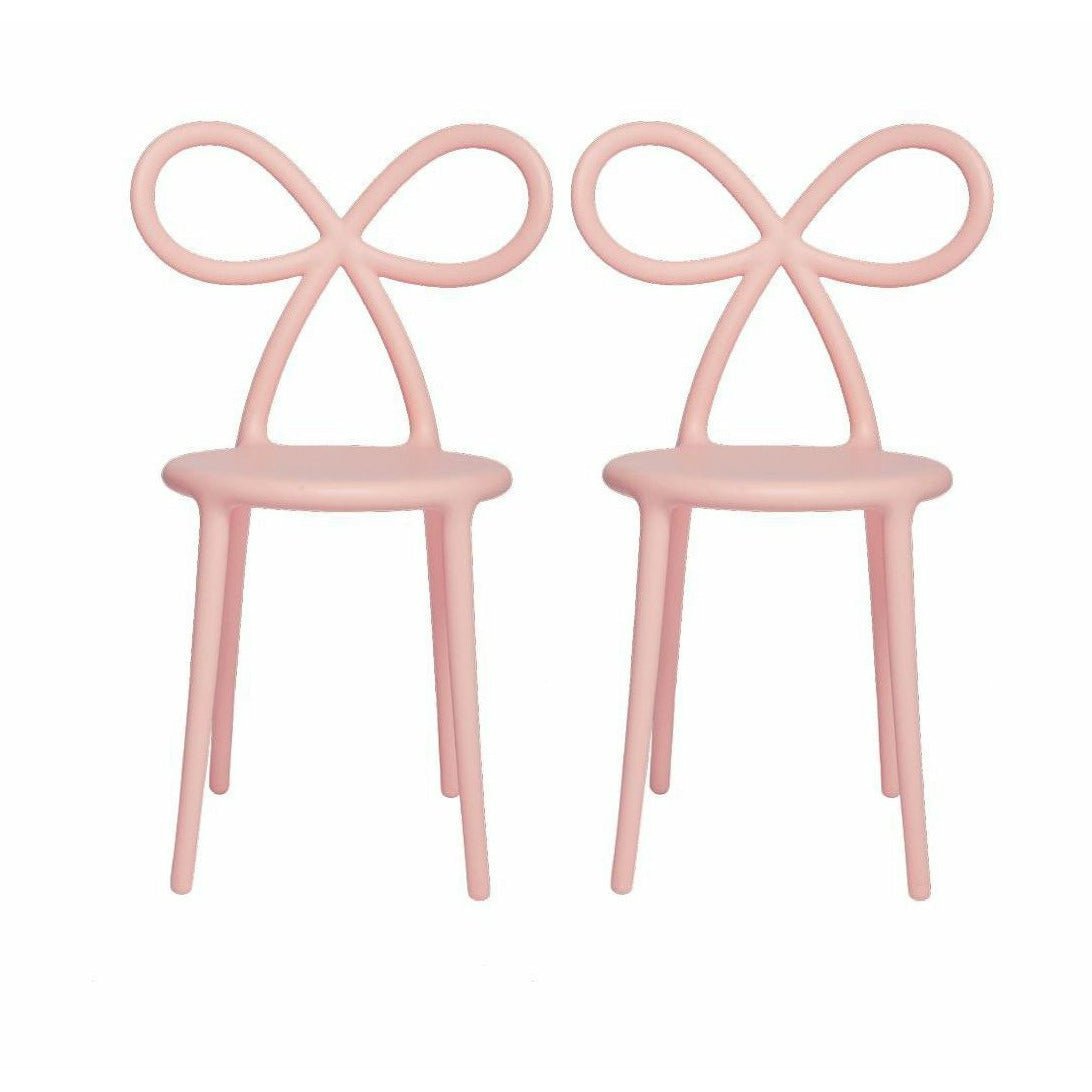 Krzesło wstążkowe Qeeboo autorstwa Nika Zupanc z zestawu 2, różu