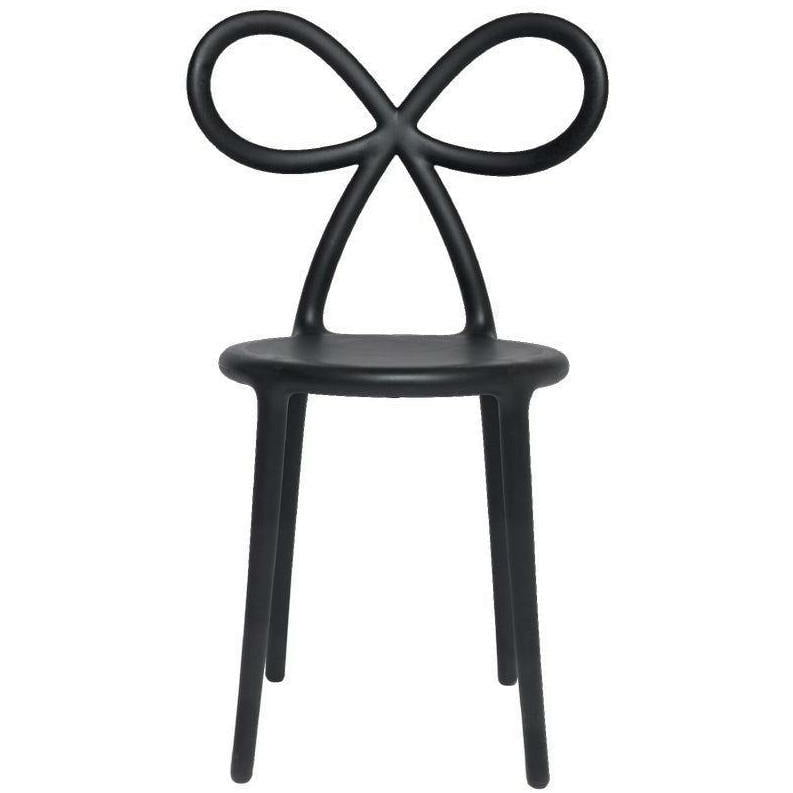 Krzesło wstążkowe Qeeboo Nika Zupanc, czarny