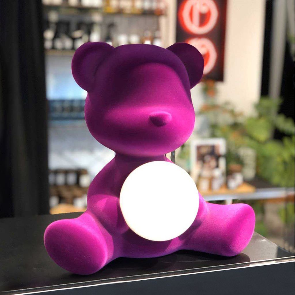 QEEBOO TEDDY Girl LED ładowna lampa stołowa aksamitne wykończenie, pomarańczowy