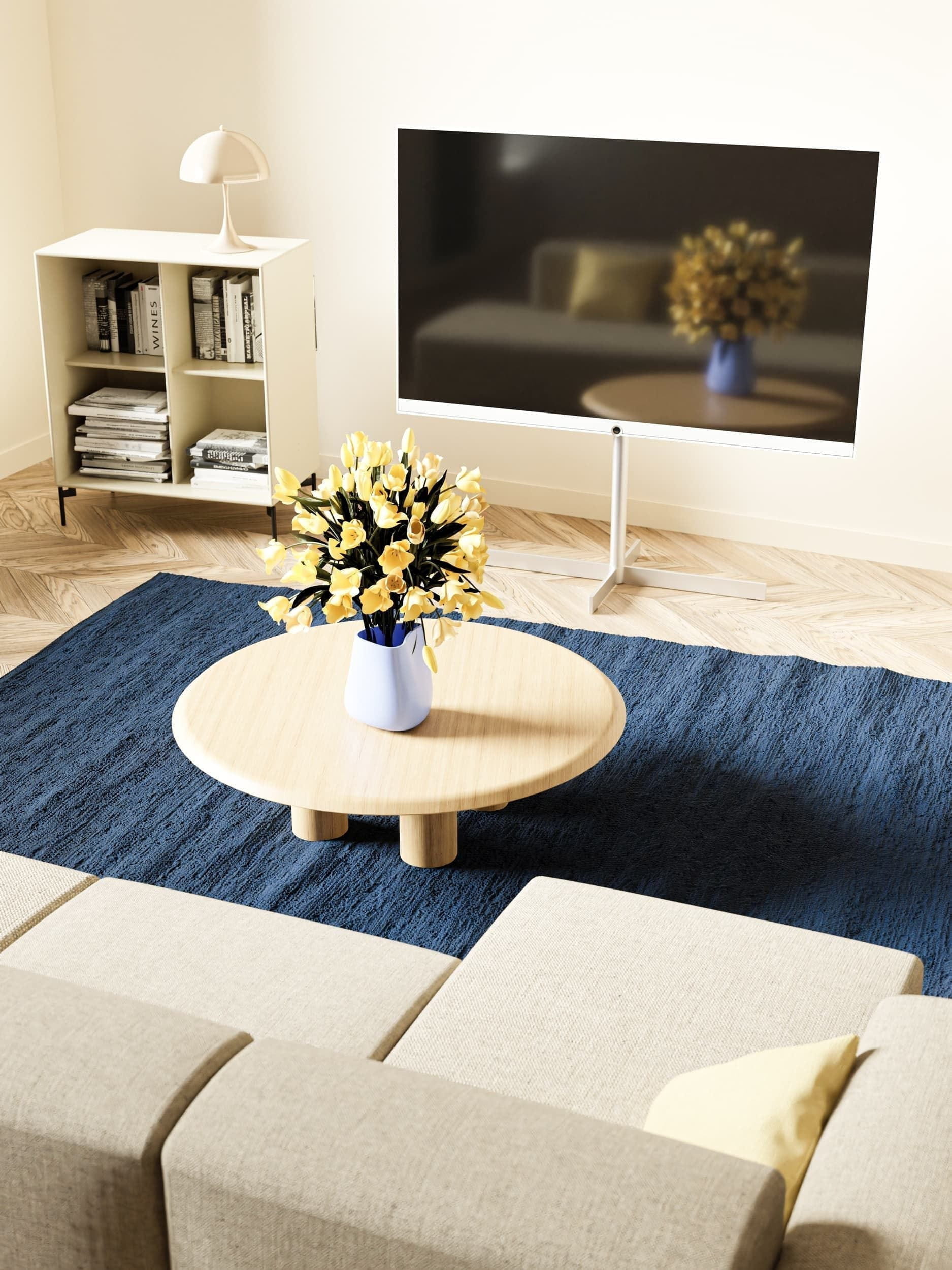Rug Solid Cotton Rug 140 X 200 Cm, Blueberry