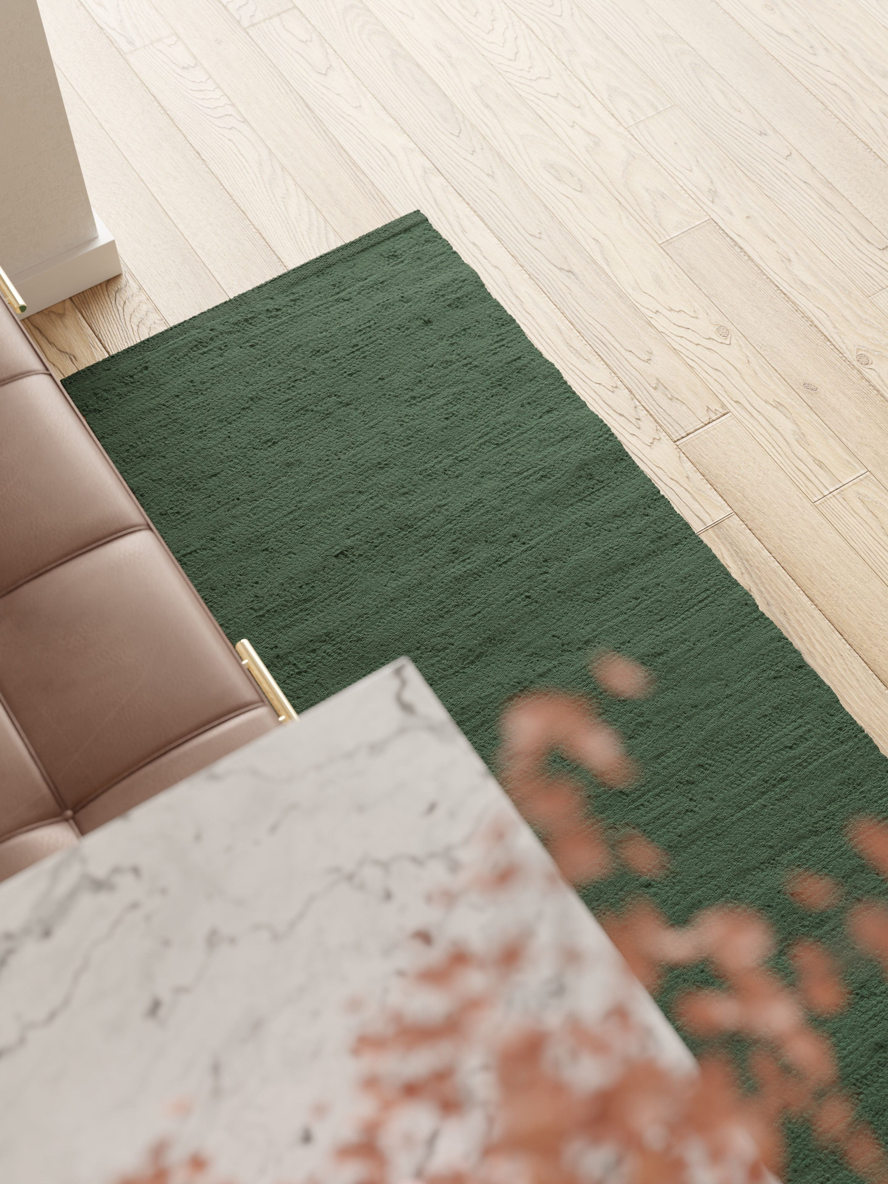 Rug Solid Cotton Rug 200 X 300 Cm, Moss