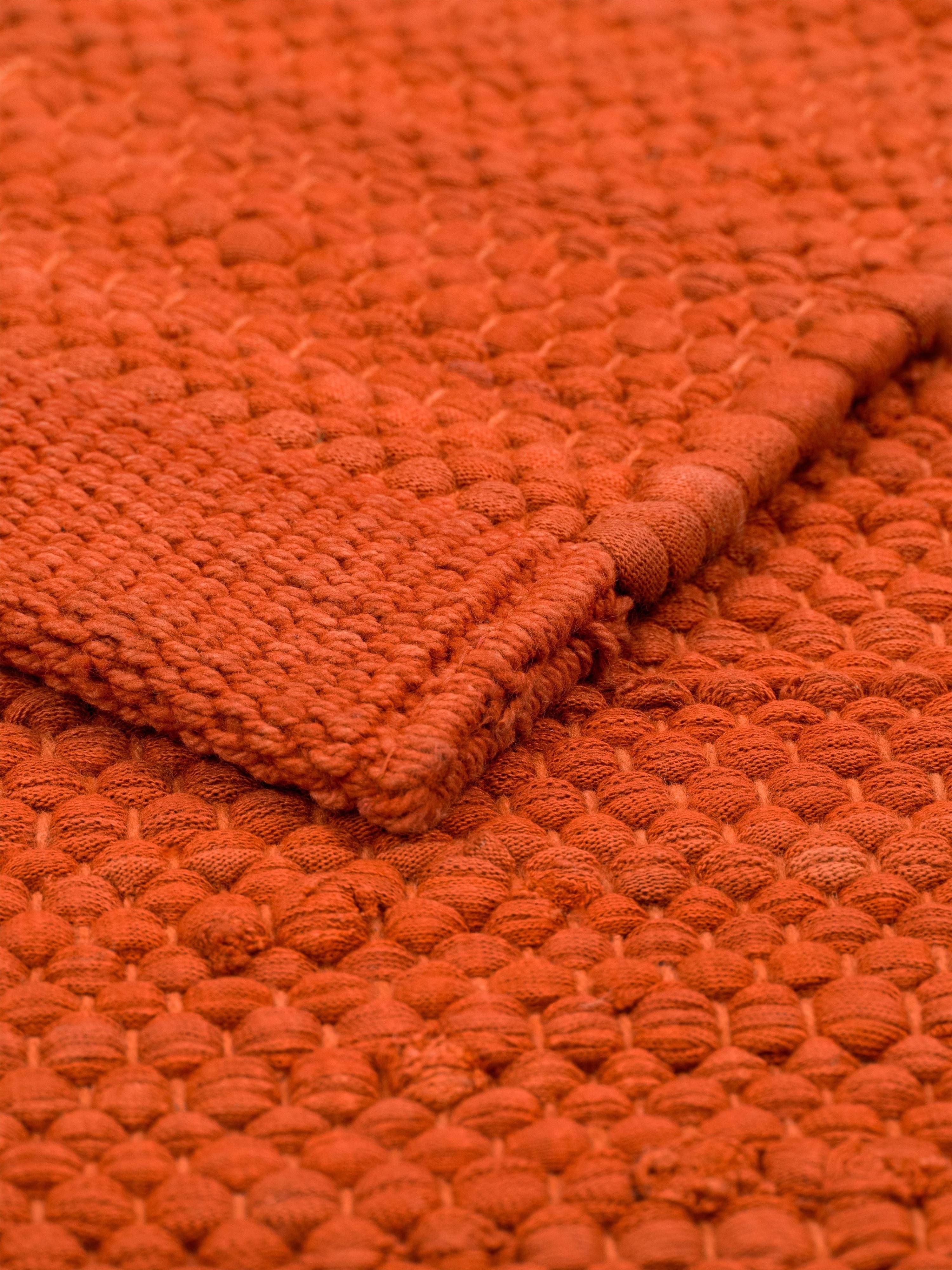 Rug Solid Cotton Rug 60 X 90 Cm, Solar Orange