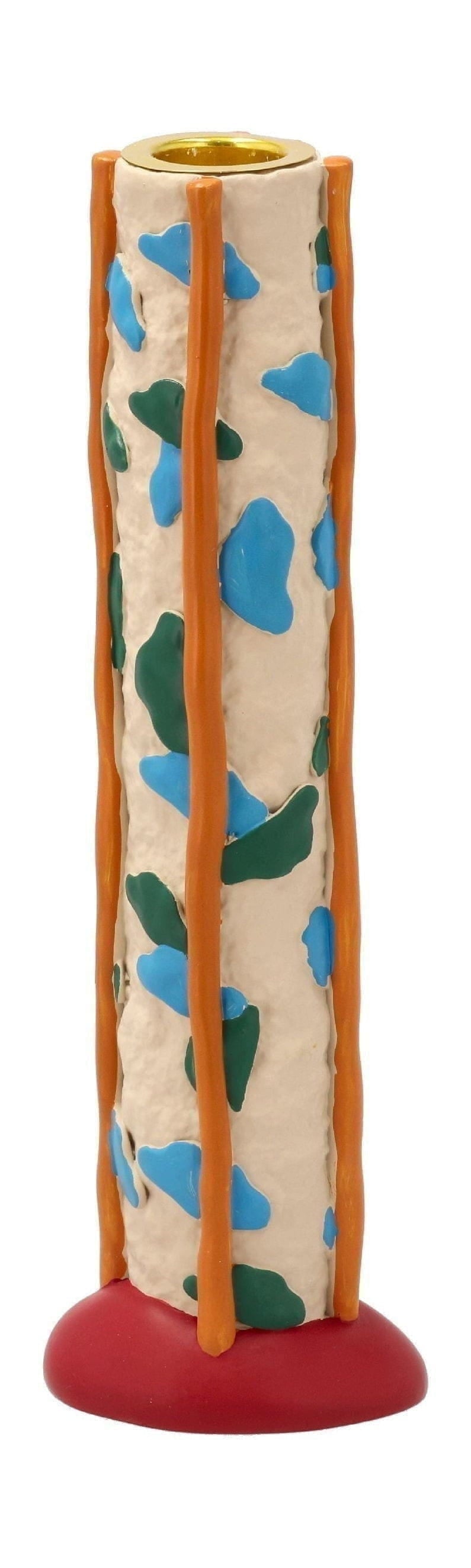 Kolekcja Villa Styles Candle Holder z kropkami, zielony/niebieski