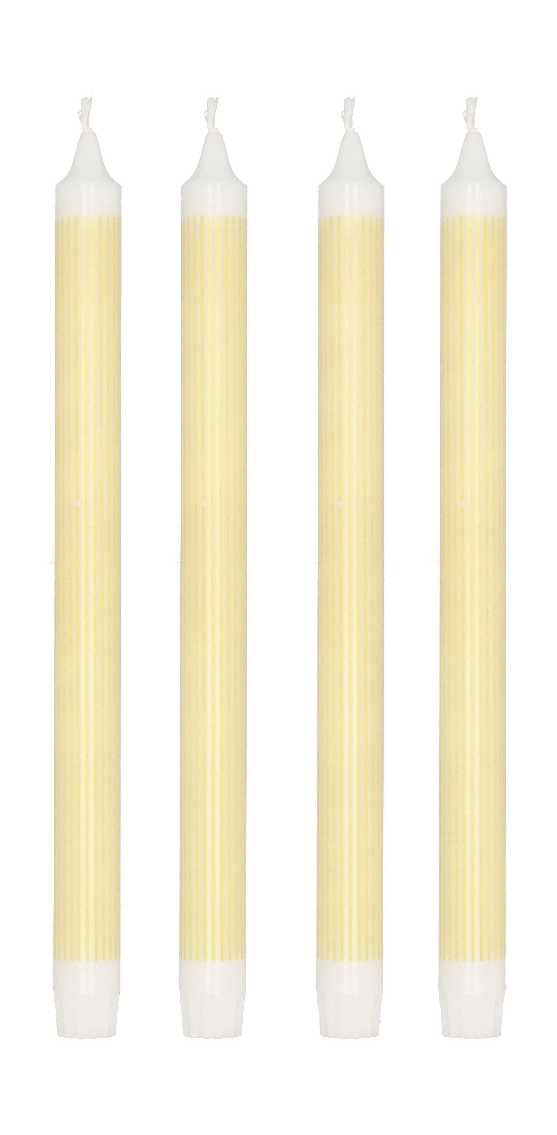 Style kolekcji willi Stick Candle Zestaw 4 Øx H 2,2x29, żółty