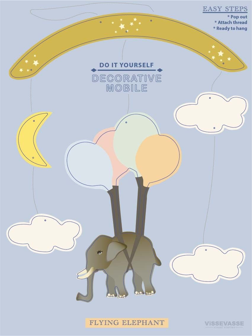 Vissevasse Flying Elephant Dekoracyjny telefon